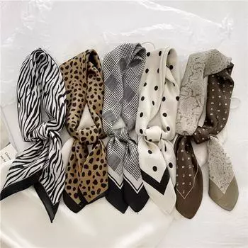 Маленький платок, шейные шарфы, женские модные повязки на голову, квадратный хиджаб, шарфы для дам, 70 см 70cm белый