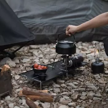Маленький пляжный столик, высокая стабильность, сильная несущая способность, компактный размер, портативный складной столик, принадлежности для кемпинга чёрный