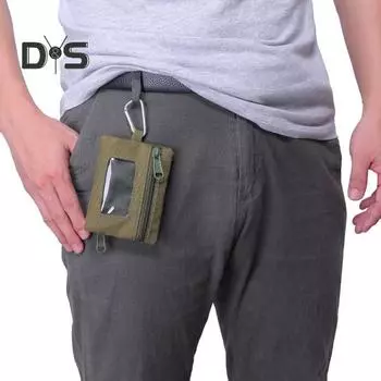 Маленький подвесной мешочек для хранения монет, застежка-молния, миниатюрный портативный многоцелевой органайзер для хранения монет чёрный