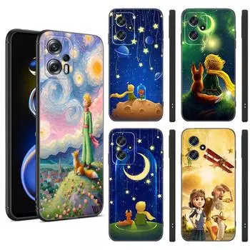 Маленький принц черный силиконовый чехол для телефона для Xiaomi POCO X3 X4 NFC F3 F4 GT F5 M3 M4 M6 X5 X6 Pro 5G C55 C65 M5 POCO F4 5G