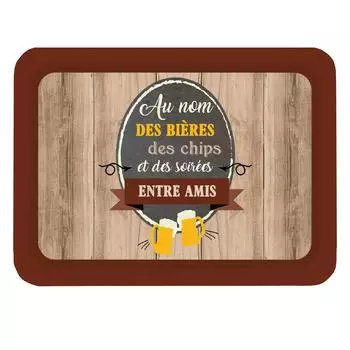 Маленький принц [Q3788] - Металлический поднос Сообщения (Во имя пива, чипсов и вечеров с друзьями) - 35x25 см коричневый