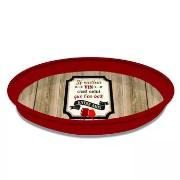 Маленький принц [Q3792] - Круглый металлический поднос Сообщения (Лучшее вино - то, которое пьешь с друзьями) - 33 см