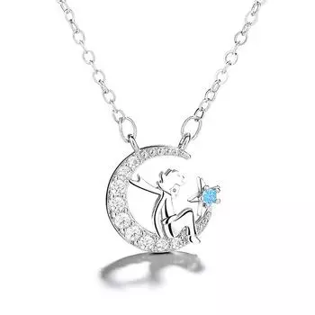 Маленький принц То же ожерелье Женское Корейский мультяшный мальчик Темперамент Студентка Подруга Звезда Луна Цепочка на ключицу