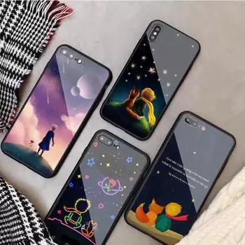 Маленький принц закаленное стекло чехол для телефона для iPhone 12 11 Pro Max 5 6 7 8 PLUS X XS XR XSMax Shell 12Pro Cover Shell iPhone 5 5S SE