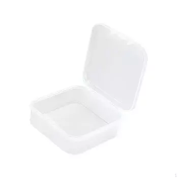 Маленький прозрачный контейнер для хранения бусин с откидной крышкой для предметов, поделок, ювелирных изделий,