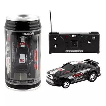 Маленький радиоуправляемый автомобиль, микро-автомобиль с блокировщиками, дизайн банок, креативное моделирование гоночных автомобилей, игрушечный автомобиль с дистанционным управлением для детей на день рождения One Size чёрный