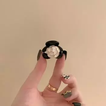 Маленький размер, черный цветок розы, коготь для волос, элегантный темперамент, заколка для волос с камелией, боковой зажим принцессы для женщин и девочек, заколка для челки, заколка для волос