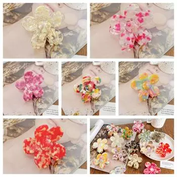 Маленький размер, коготь для волос с уксусной кислотой, корейский стиль, геометрическая заколка в виде акулы, заколка для волос с цветком и крабом на свадьбу