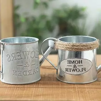 Маленький размер милый винтажный ведро цветочный горшок кашпо суккулентное растение цветочный горшок домашний садовый декор