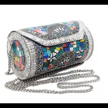 Маленький размер Ручная работа Металлическая сумка Кошелек для монет Этнический Свадебный Детская сумка клатч для вечеринки