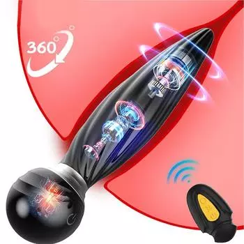 Маленький размер спирали для начинающих 7 вибраторов 7 головок вращающийся дистанционный массажер простаты анальная пробка