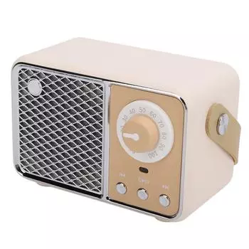 Маленький ретро Bluetooth-динамик, симпатичный винтажный USB-перезаряжаемый портативный беспроводной Bluetooth 5.1-динамик бежевый