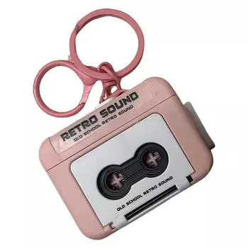 Маленький ретро брелок-диктофон, портативная музыкальная шкатулка, подвеска для сумки, украшение для стола, маленькие подарки, аксессуар для меломанов розовый