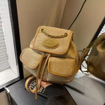 Маленький рюкзак 2024 года, новый модный дизайн, нишевый, легкий школьный рюкзак для женщин, для прогулок, небольшой рюкзак синий