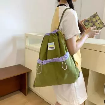 Маленький рюкзак для девочек, женский многофункциональный рюкзак, школьная сумка с цветными блоками чёрный