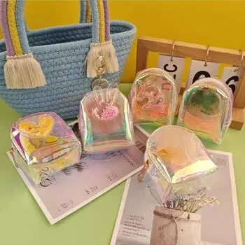 Маленький рюкзак Laser, детская сумка для мелочи, студенческий маленький кошелек для монет, детский кошелек, мини-кошелек, сумка Kawaii с подвеской и брелком