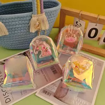 Маленький рюкзак Laser, детская сумка для мелочи, студенческий маленький кошелек для монет, детский кошелек, мини-кошелек, сумка Kawaii с подвеской и брелком