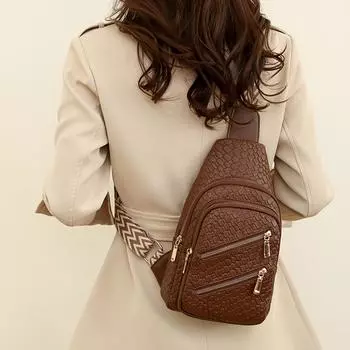 Маленький рюкзак, мягкая кожаная сумка через плечо, женская повседневная сумка на плечо, женская нагрудная сумка темно-коричневого
