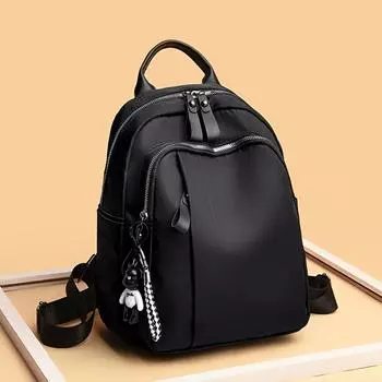 Маленький рюкзак на молнии, женский модный рюкзак с регулируемым ремнем для работы и школы чёрный