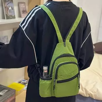 Маленький рюкзак унисекс для верховой езды на открытом воздухе нагрудная сумка спортивная многофункциональная сумка на плечо бежевый