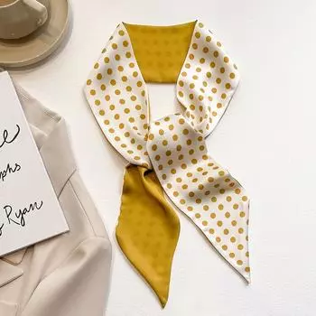 Маленький шарф из искусственного шелка, повязка для волос, маленький шарф оранжевый/бежевый