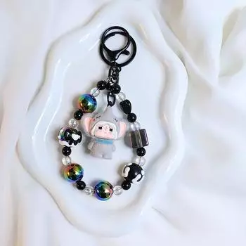 Маленький слоненок кукла брелок креативный красочный бисерный телефон цепочка универсальный мобильный телефон анти потеря шнурок подарок