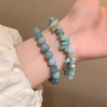 Маленький свежий браслет из бусин в лесном стиле: Легкая роскошь, холодный стиль, эластичный сладкий темперамент ювелирные изделия S536 two-piece set зелёный