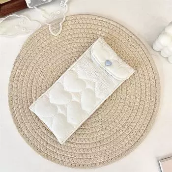 Маленький свежий чехол для очков солнцезащитные очки хранение стеганый любовь мягкий устойчивый к царапинам портативный чехол для очков белый