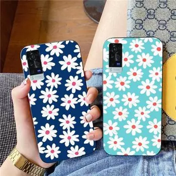 Маленький свежий чехол для телефона «Сломанный цветок» для VIVO Y95 Y93 Y31 Y20 V19 V17 V15 Pro X60 NEX, мягкий черный чехол для телефона VIVO Y95
