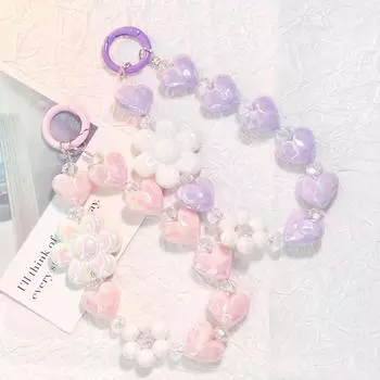 Маленький свежий цветной телефонный брелок для ключей, чехол и сумка, подвесное украшение, бисерная цепочка для наушников, сумка, кулон, универсальный