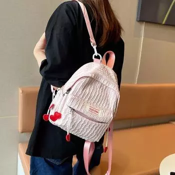 Маленький свежий и модный рюкзак для девочек в японском стиле, школьный рюкзак для женщин, многоцелевой дорожный легкий маленький рюкзак розовый