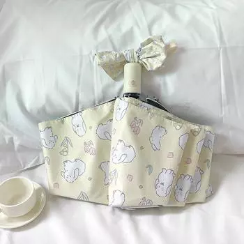 Маленький, свежий и симпатичный складной зонт, защита от солнца, защита от ультрафиолета, защита от непогоды и дождя, портативный женский виниловый зонт от солнца