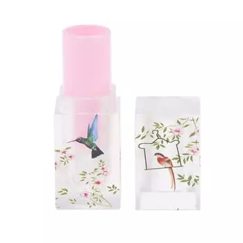 Маленький свежий скраб, квадратный тюбик для помады, пустой контейнер для бальзама для губ, тюбики для макияжа 12.1*67.5*22mm розовый