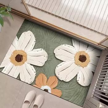 Маленький свежий трехмерный бытовой коврик для туалетной двери с грязной диатомовой грязью, впитывающий быстросохнущий нескользящий коврик для туалета 40*60cm