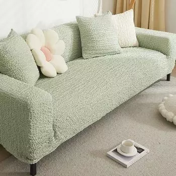 Маленький свежий зеленый чехол для дивана из пузырьковой пряжи, всесезонный универсальный цельный универсальный чехол, шляпы для дивана, не царапающийся кошками, эластичный 90—140cm