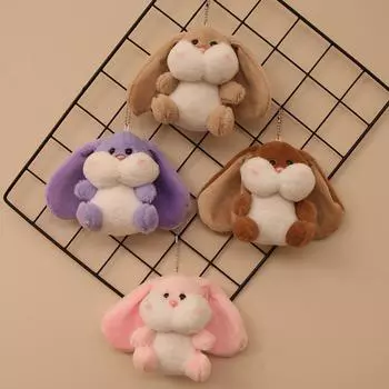 Маленький толстяк серии пухлый кролик с длинными ушами плюшевая кукла брелок рюкзак кулон подарок другу 4 inch