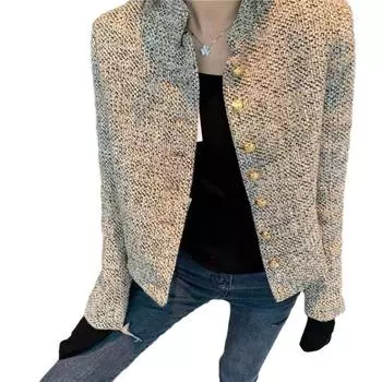 Маленький топ, весенне-осеннее женское чувство, жареная уличная знаменитость темперамент женская одежда, иностранный стиль, маленькая ароматная одежда S