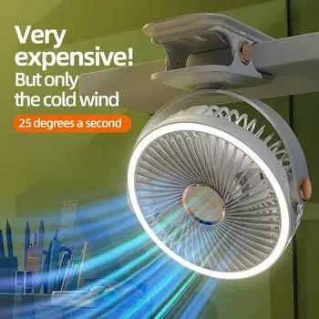 Маленький вентилятор с зажимом, кровать для студенческого общежития, ночник, вентилятор с зажимом, офисный рабочий стол, зарядка через USB, ручной потолочный вентилятор