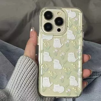 Маленький чехол высокого класса для iPhone 14Pro Max с изображением свежего цветка, прозрачный и мягкий, соответствующий нишевому тренду. iPhone 11