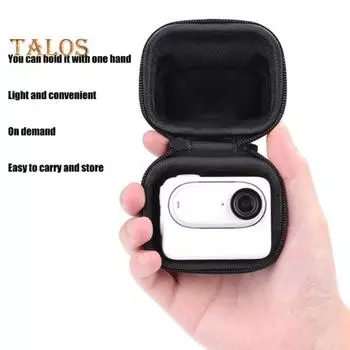 Маленький защитный чехол для камеры с ручкой, застежкой-молнией, плюшевой подкладкой, легкий ударопрочный дорожный чехол для 360 GO3 чёрный
