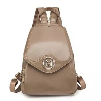 Маленький женский рюкзак с откидным верхом: Модный повседневный простой и вместительный рюкзак на два плеча хаки