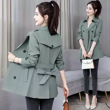 Маленький женский тренчкот 2024 года, популярная модель весны и осени, новая мода, универсальная куртка с характером, топ M