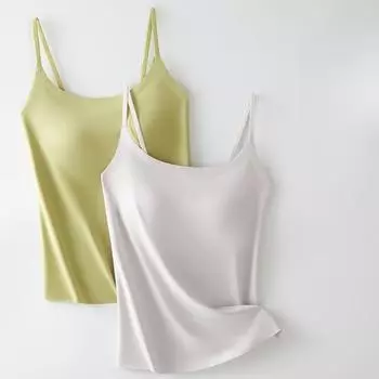 Маленький жилет-комбинезон, женский летний тонкий дизайн с красивой спинкой и бесшовной подушкой на груди, интегрированная основа, белый внешний верх S белый