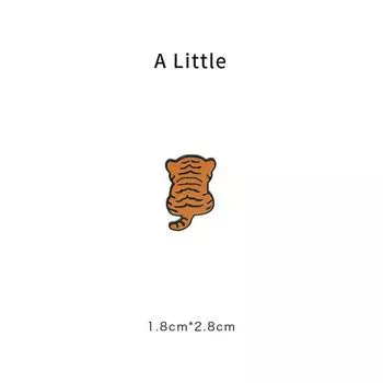 Маленький значок с креативной парой тигров Tiger-Back-Orange