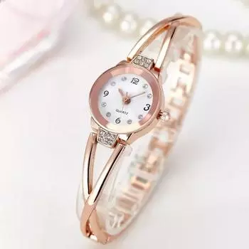 Маленький золотой браслет-браслет, роскошные часы из нержавеющей стали, ретро, женские кварцевые наручные часы, модные повседневные часы с тонкой цепочкой