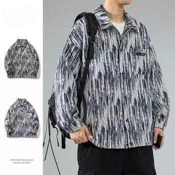 Маленькое ароматное пальто мужское осеннее новое американское модное пальто мужское весенне-осеннее карго повседневное красивое платье-рубашка в стиле планктон S