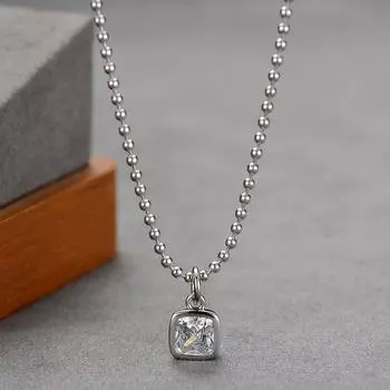 Маленькое белое чайное ожерелье женская квадратная цепочка с бусинами нежная цепочка для свитера