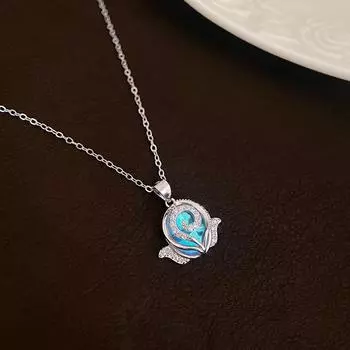 Маленькое цветочное ожерелье в корейском стиле, модное ожерелье, тюльпаны, инкрустированные лунным камнем, сладкий подарок