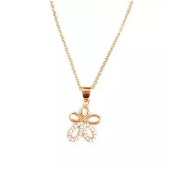 Маленькое цветочное ожерелье Женский темперамент Универсальная ключичная цепочка Молодежная высококачественная подвеска с полубриллиантами и пятью лепестками