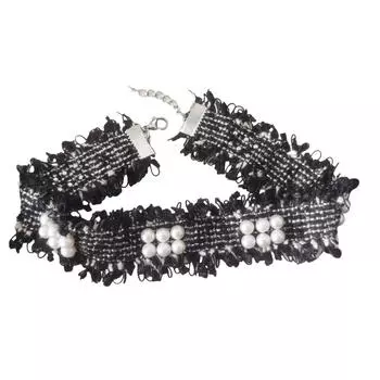 Маленькое цветочное жемчужное колье-чокер Сладкое крутое колье Цепочка на шею Темпераментный шейный ободок Ювелирные изделия Цепочка-колье на ключицу 3